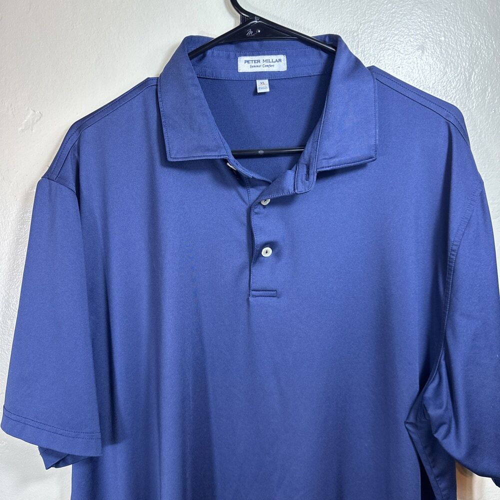 Peter Millar Navy Golf Polo Shirt CL Summer Comfort Performance Sport Activewear